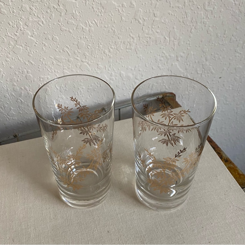 Midcentury Gold Glasses (2) - Picture 5 of 6